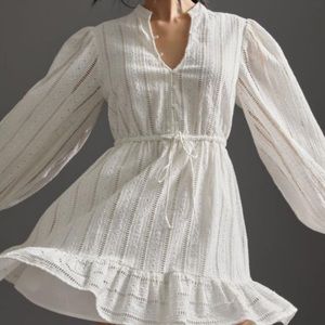 Anthropologie White Lace Dress
